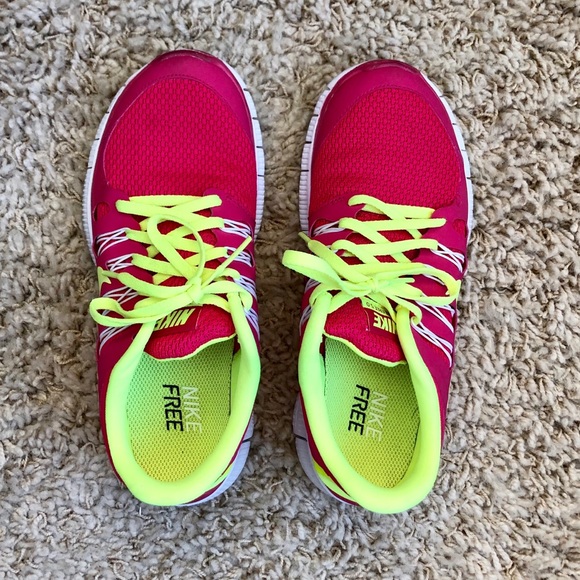 Nike Free Run 5.0 - Neon Pink/Yellow-Green - Picture 1 of 6